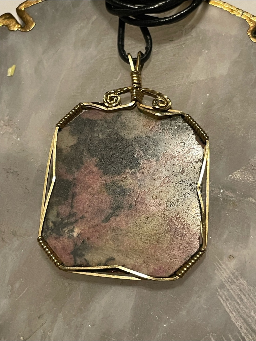 Pink Rhodonite Necklace #8994 - Picture 5 of 9